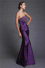Trumpet/Mermaid Sleeveless Beading Strapless Long Taffeta Mother of the Bride Dresses - RongMoon