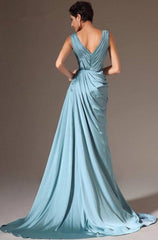 Plus Size Evening Dresses Mermaid V-neck Slit Sexy Long Formal Party Evening Gown Prom Dresses Robe De Soiree - RongMoon