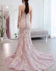 Halter Neck Mermaid Lace Prom Dresses Open Back