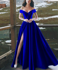 Elegant Satin Evening Dresses Off The Shoulder
