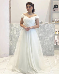 Boho Chiffon Wedding Dresses Off The Shoulder