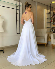 Two In One Wedding Dresses Chiffon V Neck Appliques