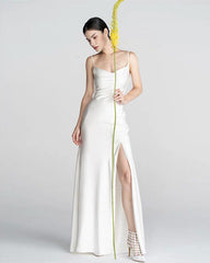 Beach Slip Wedding Dresses Open Back