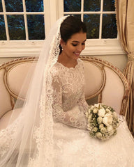 Princess Style Lace Wedding Dresses Long Sleeves