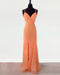 Mermaid Corset Sequin Dresses V Neck Split
