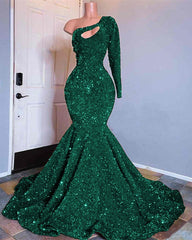 Mermaid Sequin One Shoulder Prom Dresses