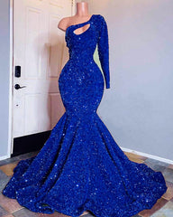 Mermaid Sequin One Shoulder Prom Dresses