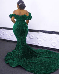 Mermaid Sequins Dresses Off The Shoulder - RongMoon