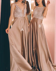 Mismatched Champagne Bridesmaid Dresses Satin