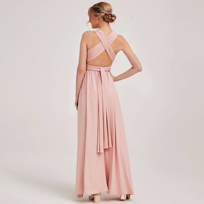 Blush Endless Ways Convertible Beach Wedding Bridesmaid Dress - RongMoon