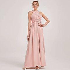 Blush Endless Ways Convertible Beach Wedding Bridesmaid Dress - RongMoon