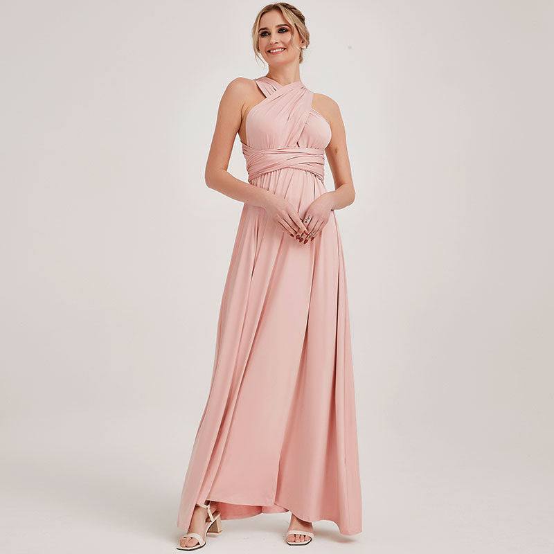 Blush Endless Ways Convertible Beach Wedding Bridesmaid Dress - RongMoon