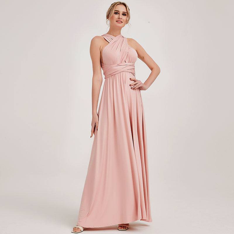 Blush Endless Ways Convertible Beach Wedding Bridesmaid Dress - RongMoon