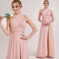 Blush Endless Ways Convertible Beach Wedding Bridesmaid Dress - RongMoon