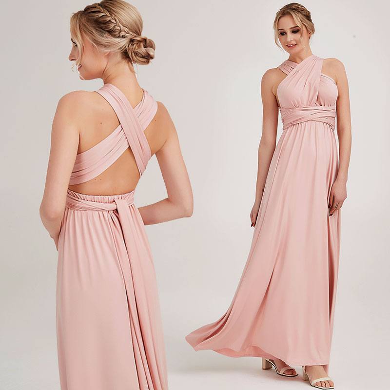 Blush Infinity Wrap-around Convertible Gown - RongMoon