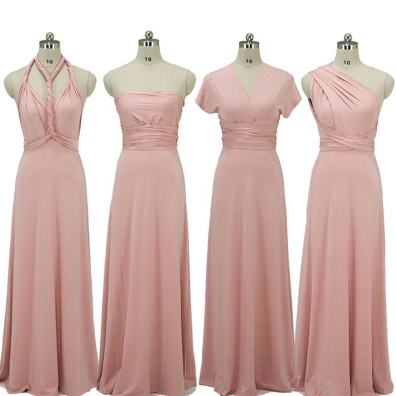 Blush Endless Ways Convertible Beach Wedding Bridesmaid Dress - RongMoon