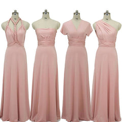 Blush Endless Ways Convertible Beach Wedding Bridesmaid Dress - RongMoon