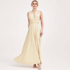 [Final Sale] Light Champagne Infinity Wrap Bridesmaid Dresses Endless Way Convertible Maxi Dress - RongMoon