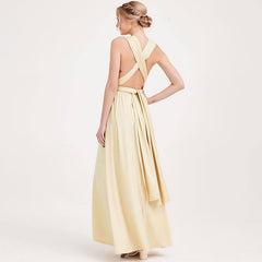 [Final Sale] Light Champagne Infinity Wrap Bridesmaid Dresses Endless Way Convertible Maxi Dress - RongMoon