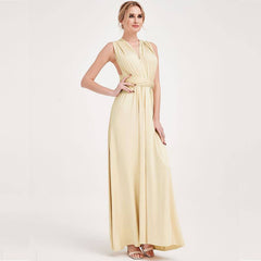 [Final Sale] Light Champagne Infinity Wrap Bridesmaid Dresses Endless Way Convertible Maxi Dress - RongMoon