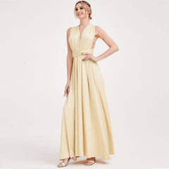 [Final Sale] Light Champagne Infinity Wrap Bridesmaid Dresses Endless Way Convertible Maxi Dress - RongMoon