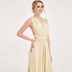 [Final Sale] Light Champagne Infinity Wrap Bridesmaid Dresses Endless Way Convertible Maxi Dress - RongMoon