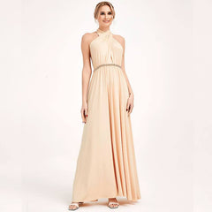 Champagne Infinity Wrap Bridesmaid Dresses Versatile Convertible Maxi Dress - RongMoon