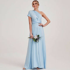 Cornflower Blue Infinity Wrap Convertible Beach Wedding Bridesmaid Dresses - RongMoon