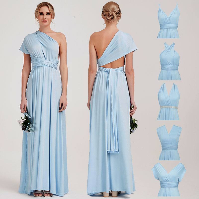 Cornflower Blue Infinity Wrap Convertible Beach Wedding Bridesmaid Dresses - RongMoon