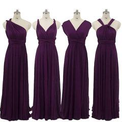 Dark Purple Wrap-around Bridesmaid Dresses Endless Way Convertible Maxi Dress - RongMoon