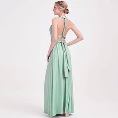 [Final Flaw Sale] Dusty Green Endless Ways Convertible Beach Bridesmaid Dress - RongMoon