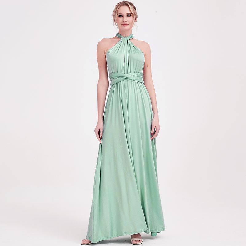 [Final Flaw Sale] Dusty Green Endless Ways Convertible Beach Bridesmaid Dress - RongMoon