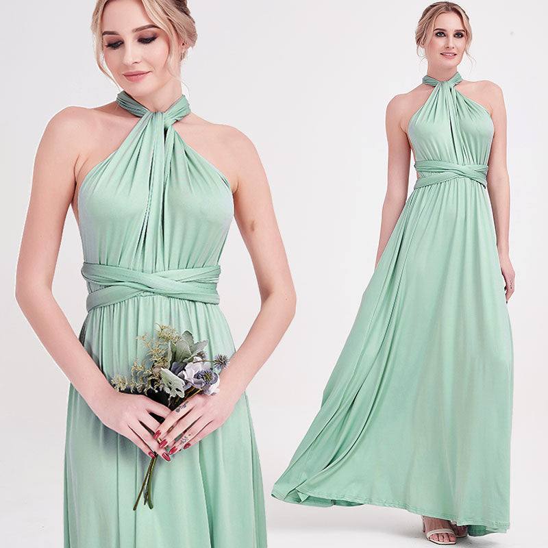 [Final Flaw Sale] Dusty Green Endless Ways Convertible Beach Bridesmaid Dress - RongMoon