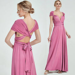Plus Size Dusty Rose Endless Beach Wedding Bridesmaid Dresses - RongMoon