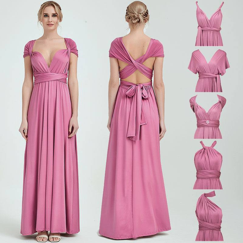 Plus Size Dusty Rose Endless Beach Wedding Bridesmaid Dresses - RongMoon