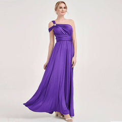 Grape Wrap-around Convertible Beach Wedding Bridesmaid Dresses - RongMoon