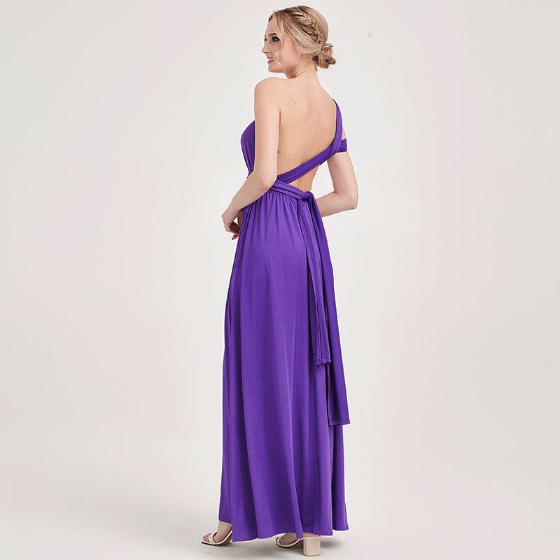 Grape Wrap-around Convertible Beach Wedding Bridesmaid Dresses - RongMoon