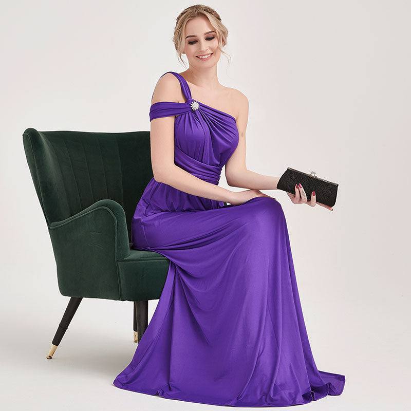 Grape Wrap-around Convertible Beach Wedding Bridesmaid Dresses - RongMoon
