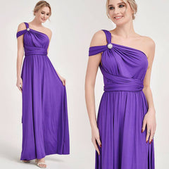 Grape Wrap-around Convertible Beach Wedding Bridesmaid Dresses - RongMoon