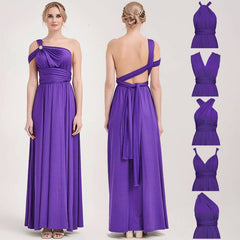 Grape Wrap-around Convertible Beach Wedding Bridesmaid Dresses - RongMoon