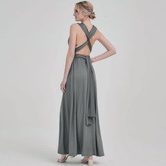 Grey Multi Convertible Versatile Wedding Bridesmaid Dresses - RongMoon
