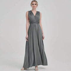 Grey Multi Convertible Versatile Wedding Bridesmaid Dresses - RongMoon