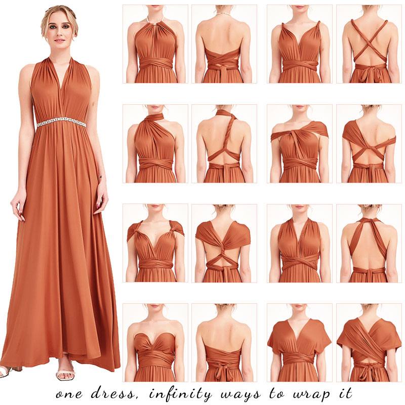 Black Infinity Convertible Beach Wedding Bridesmaid Dresses - RongMoon