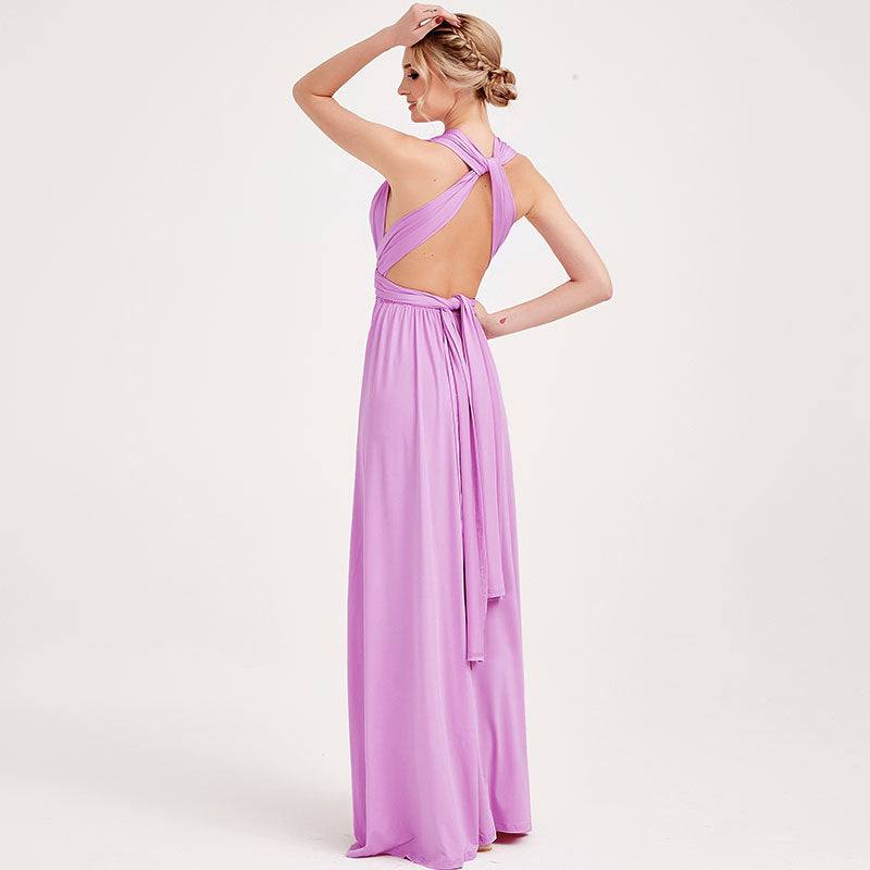 Lilac Wrap Around Bridesmaid Dresses Endless Way Convertible Maxi Dress - RongMoon
