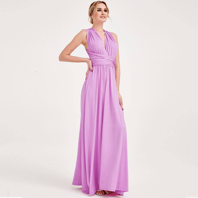 Lilac Wrap Around Bridesmaid Dresses Endless Way Convertible Maxi Dress - RongMoon