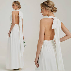 Off White Endless Ways Convertible Beach Wedding Bridesmaid Dresses - RongMoon