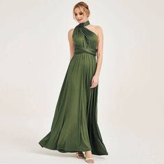 Olive Green Endless Ways Convertible Beach Wedding Bridesmaid Dresses - RongMoon