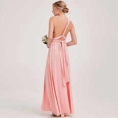 Pink Endless Way Convertible Maxi Dress Infinity Wrap Bridesmaid Dresses - RongMoon