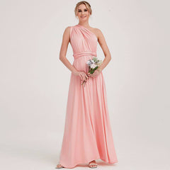 Pink Infinity Wrap Endless Way Convertible Maxi Dress - RongMoon