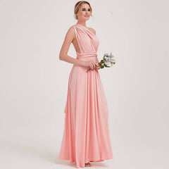 Pink Endless Way Convertible Maxi Dress Infinity Wrap Bridesmaid Dresses - RongMoon